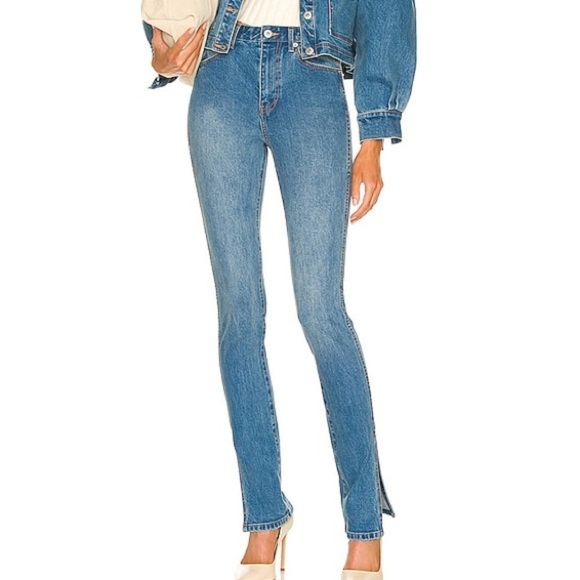 Something Navy Denim Skinny Split Hem Jeans Size 2 - Picture 3 of 9